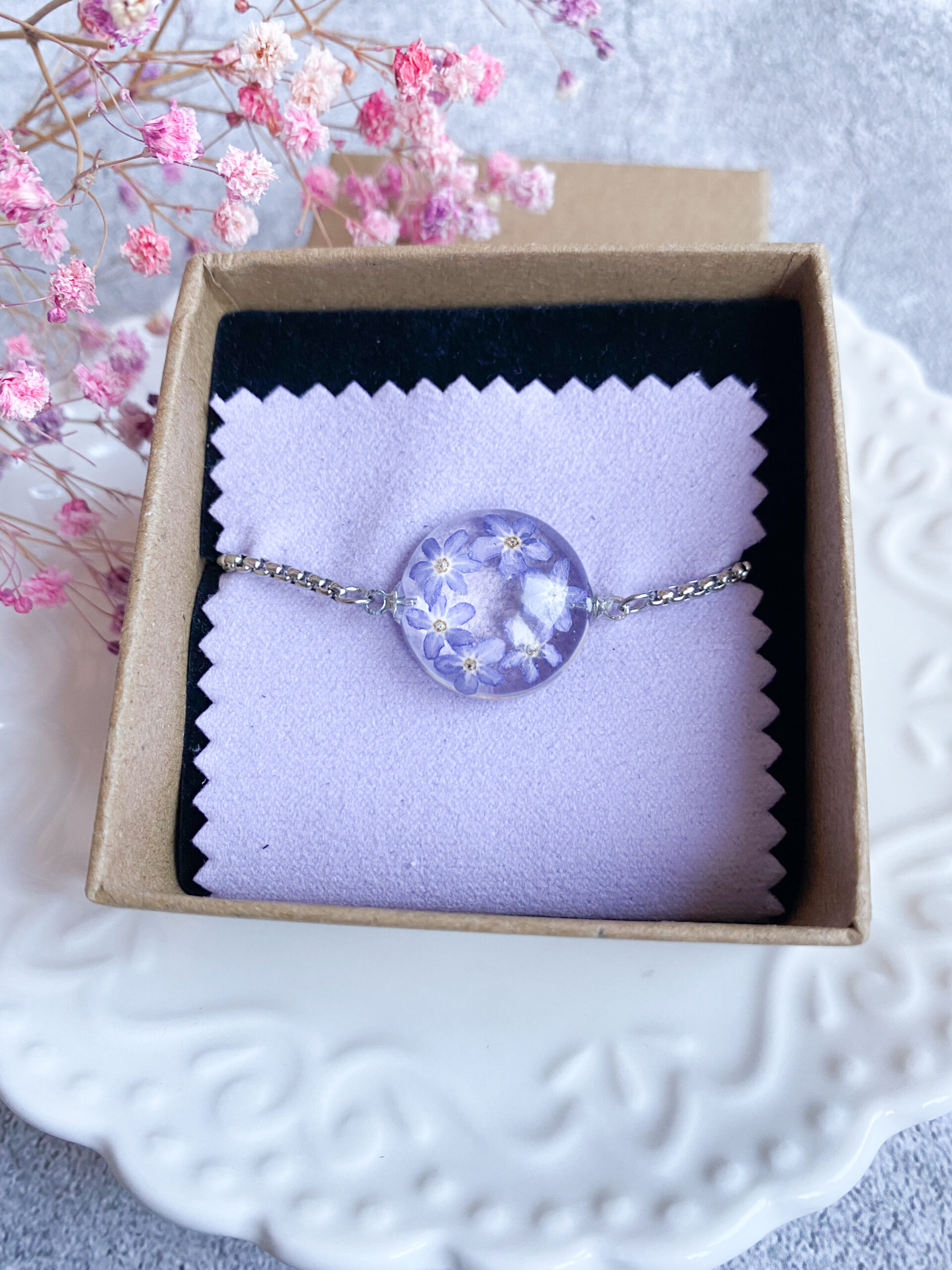 Bransoletka z niezapominajkami - obrazek 6