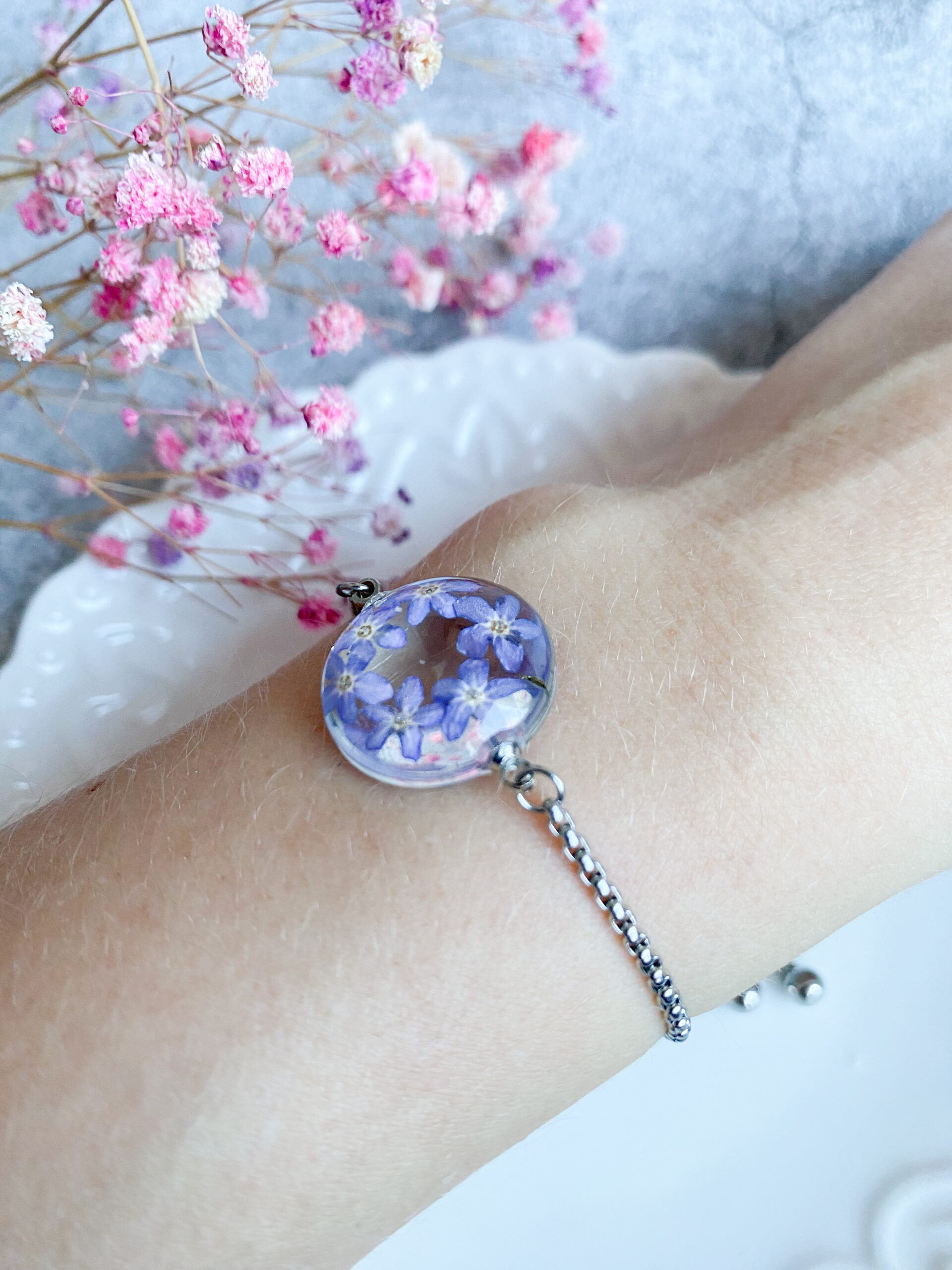 Bransoletka z niezapominajkami