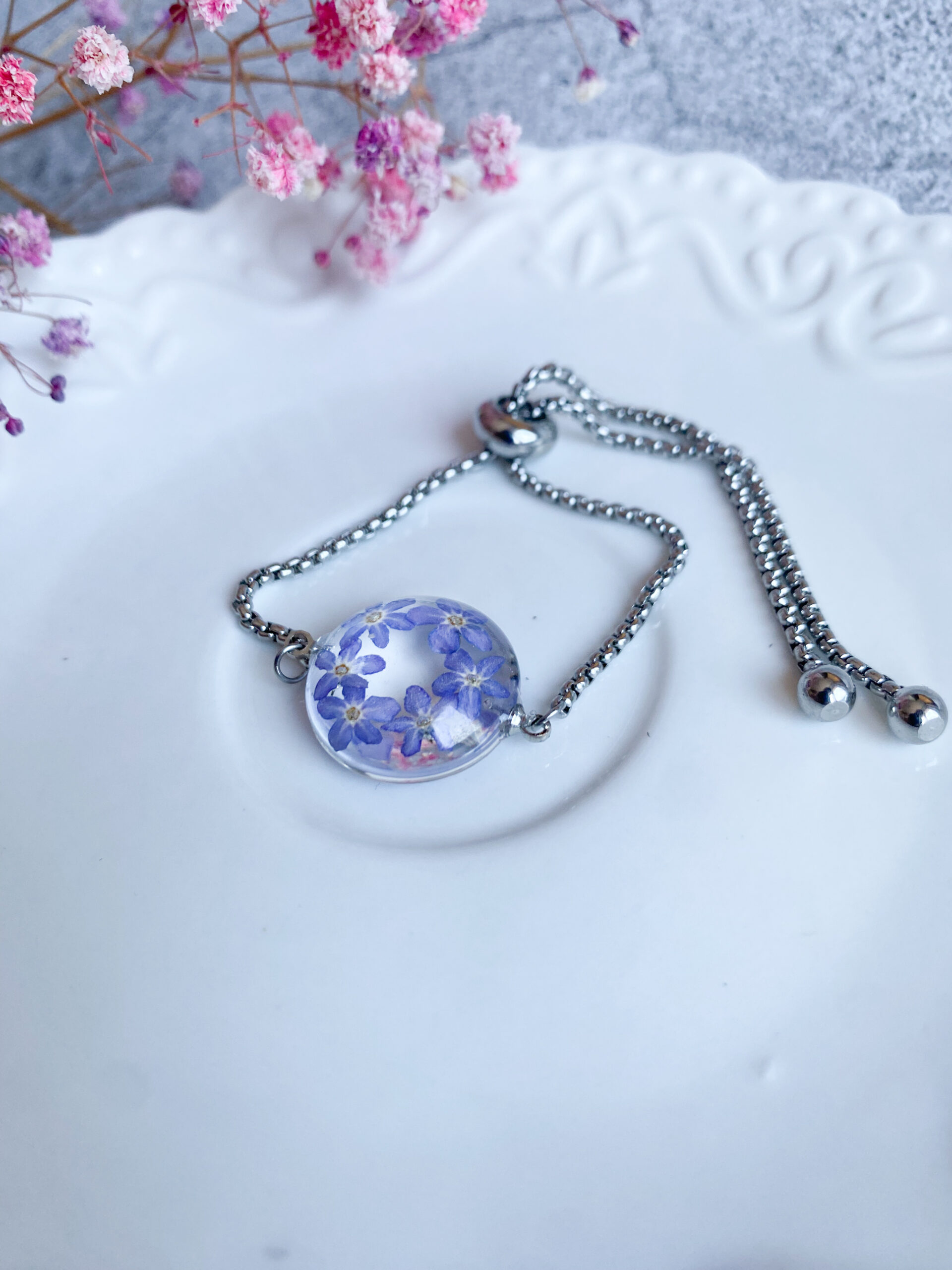 Bransoletka z niezapominajkami - obrazek 7