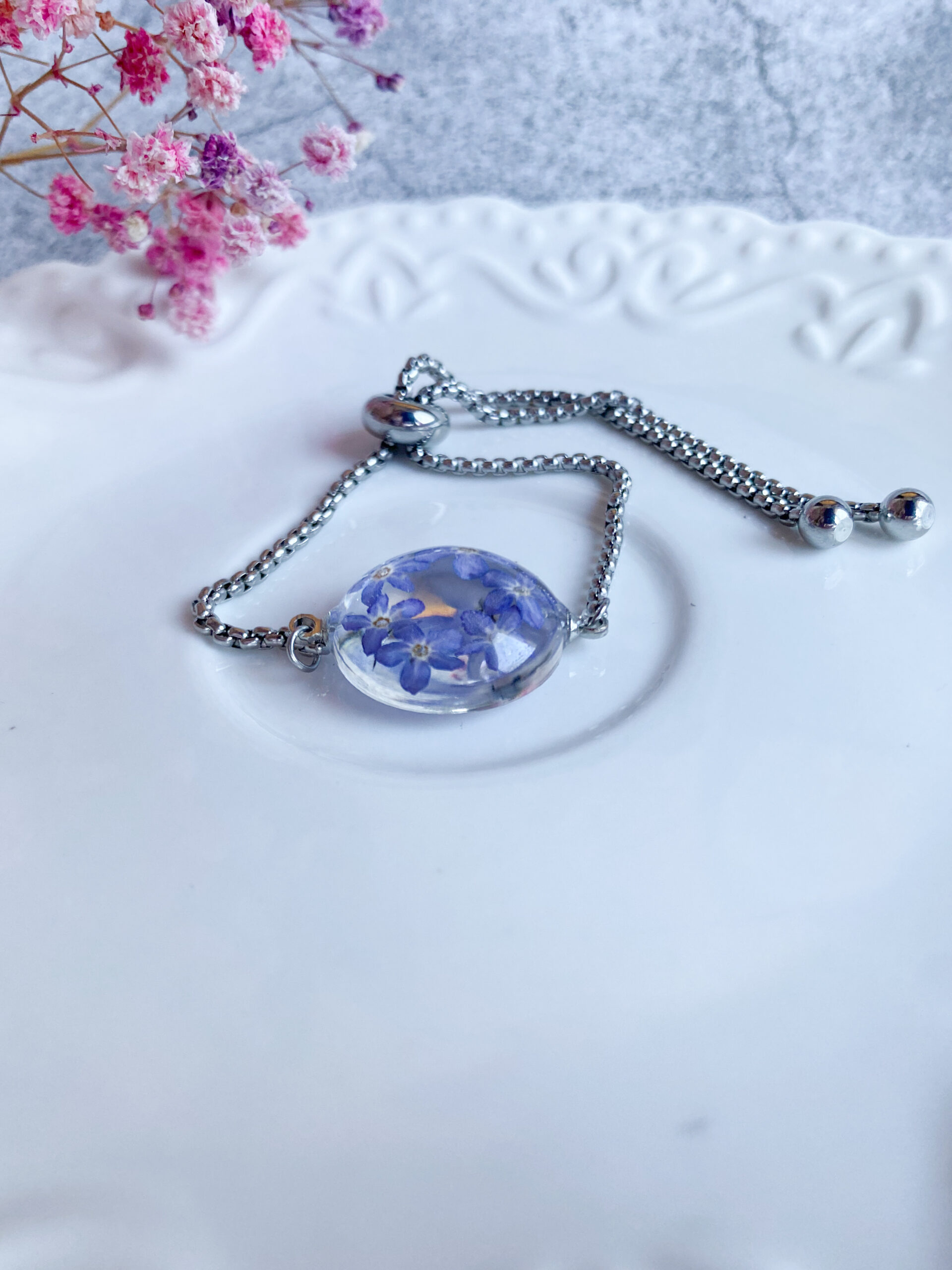 Bransoletka z niezapominajkami - obrazek 8