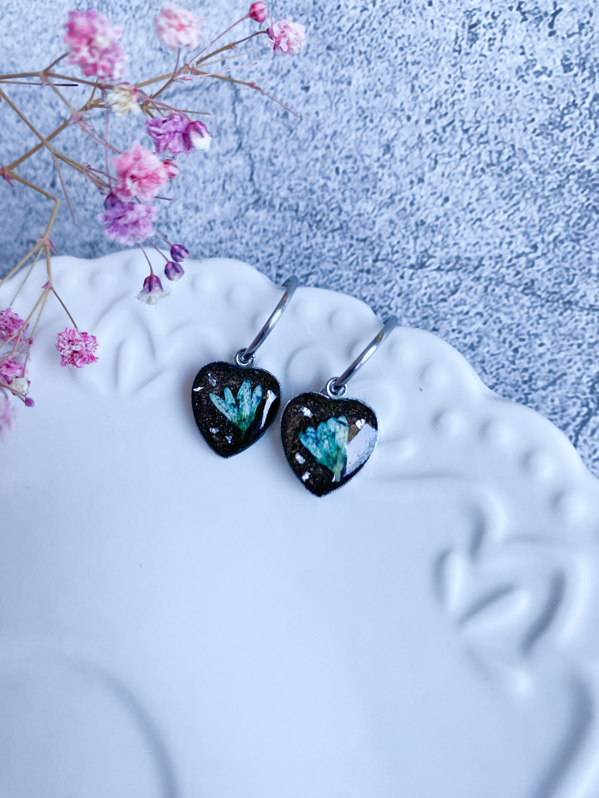 Kolczyki z turkusowym kwiatem - obrazek 6