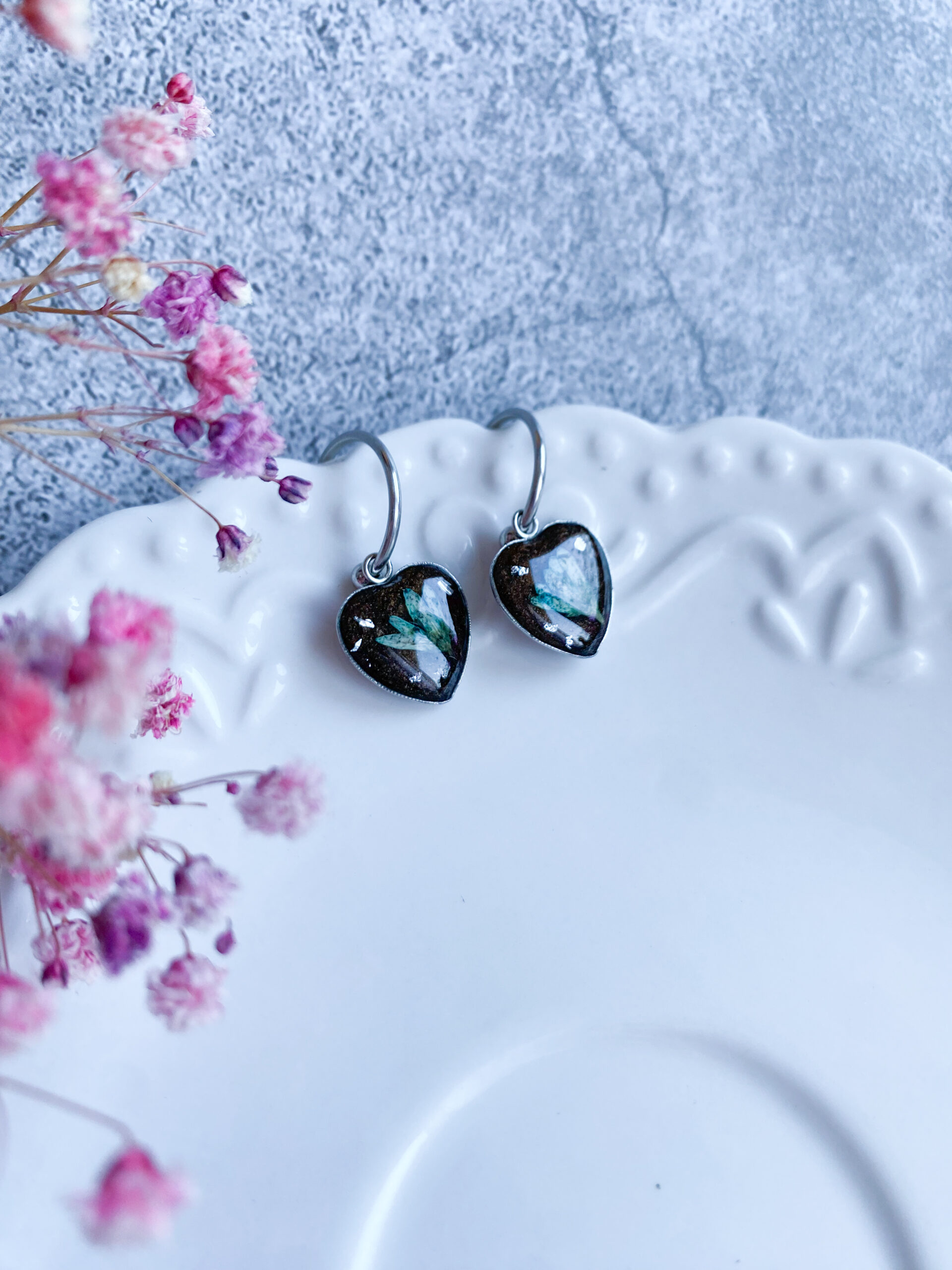 Kolczyki z turkusowym kwiatem - obrazek 4