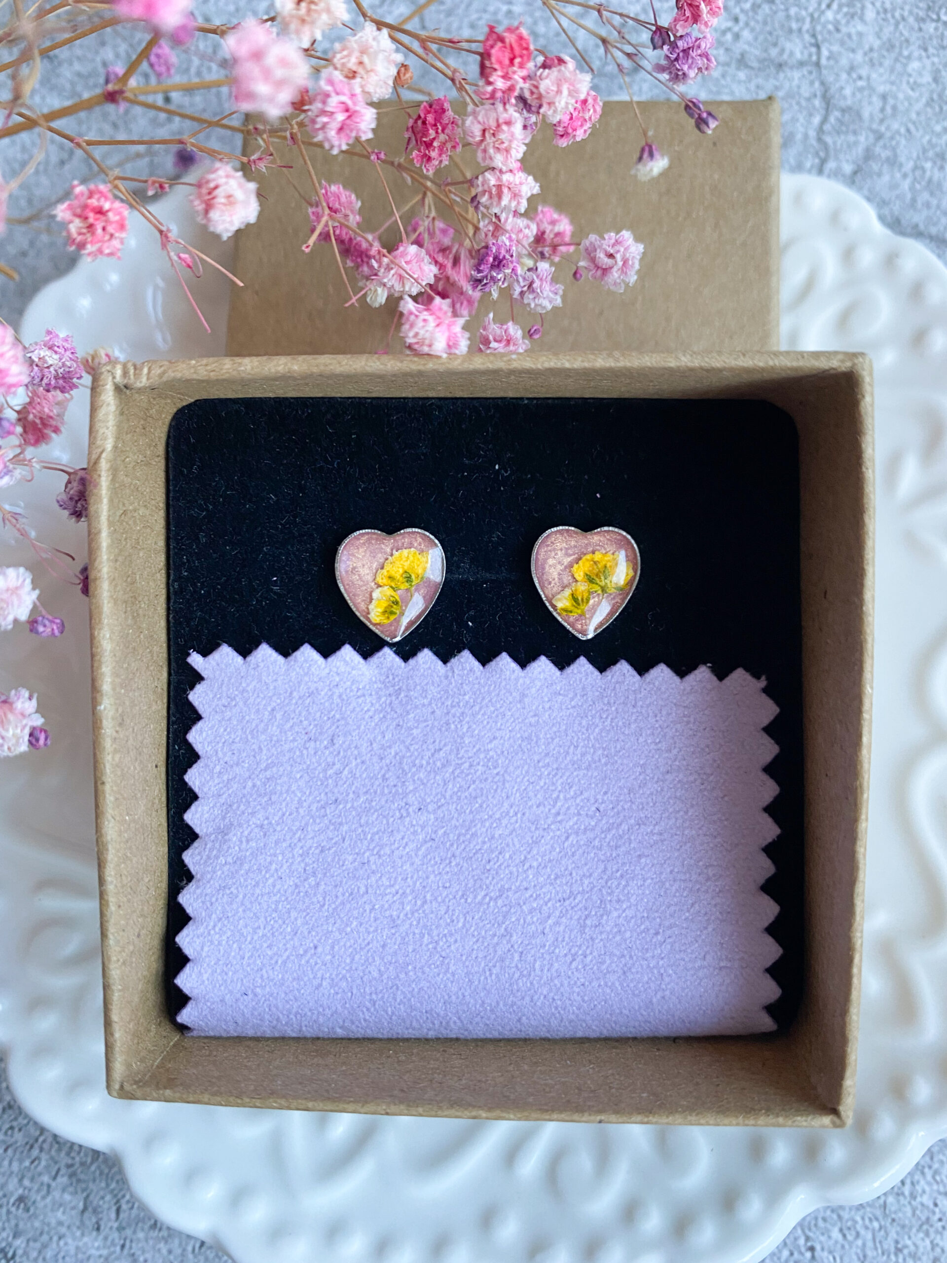 Kolczyki wkrętki z gipsówką - obrazek 6