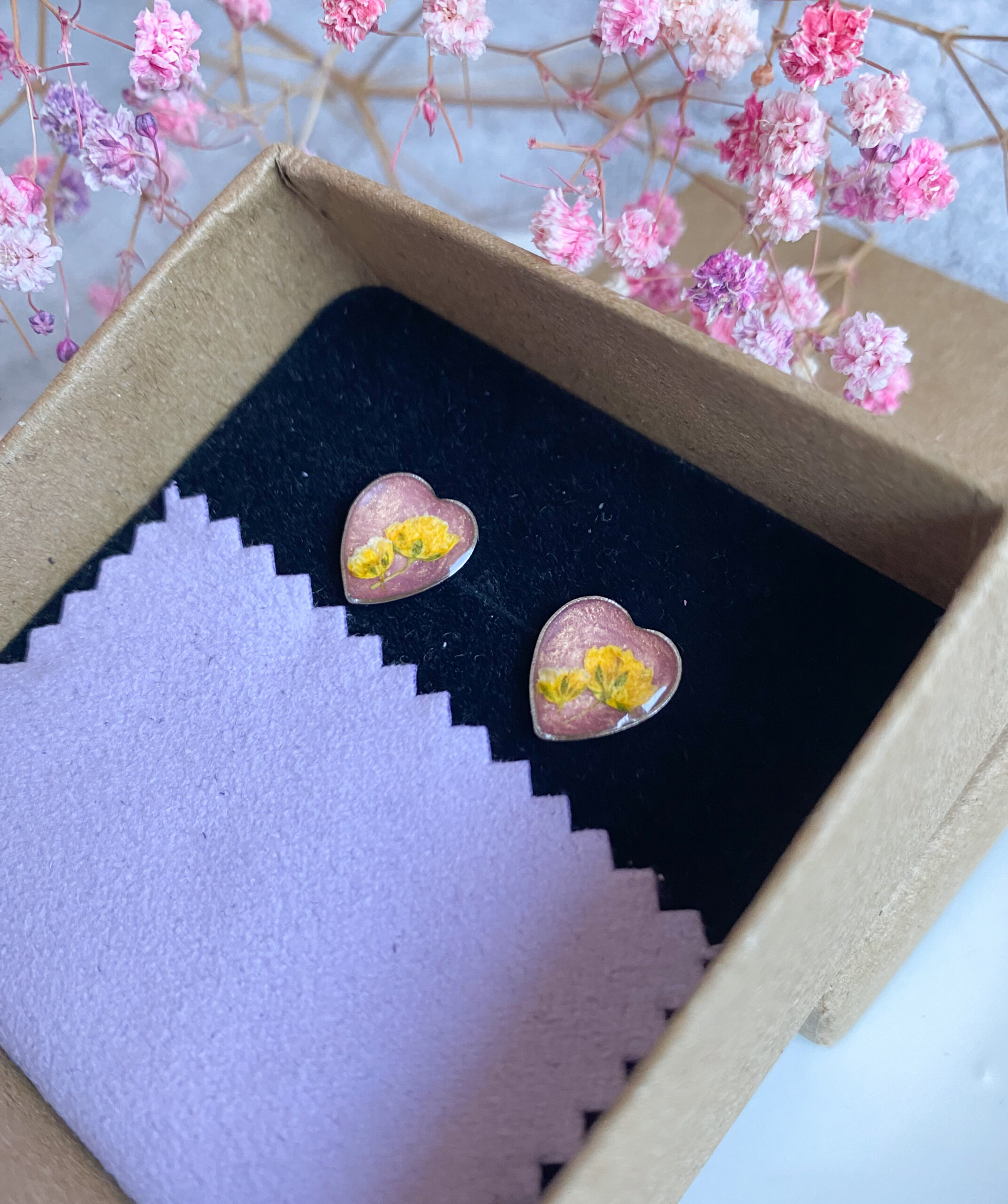 Kolczyki wkrętki z gipsówką - obrazek 4