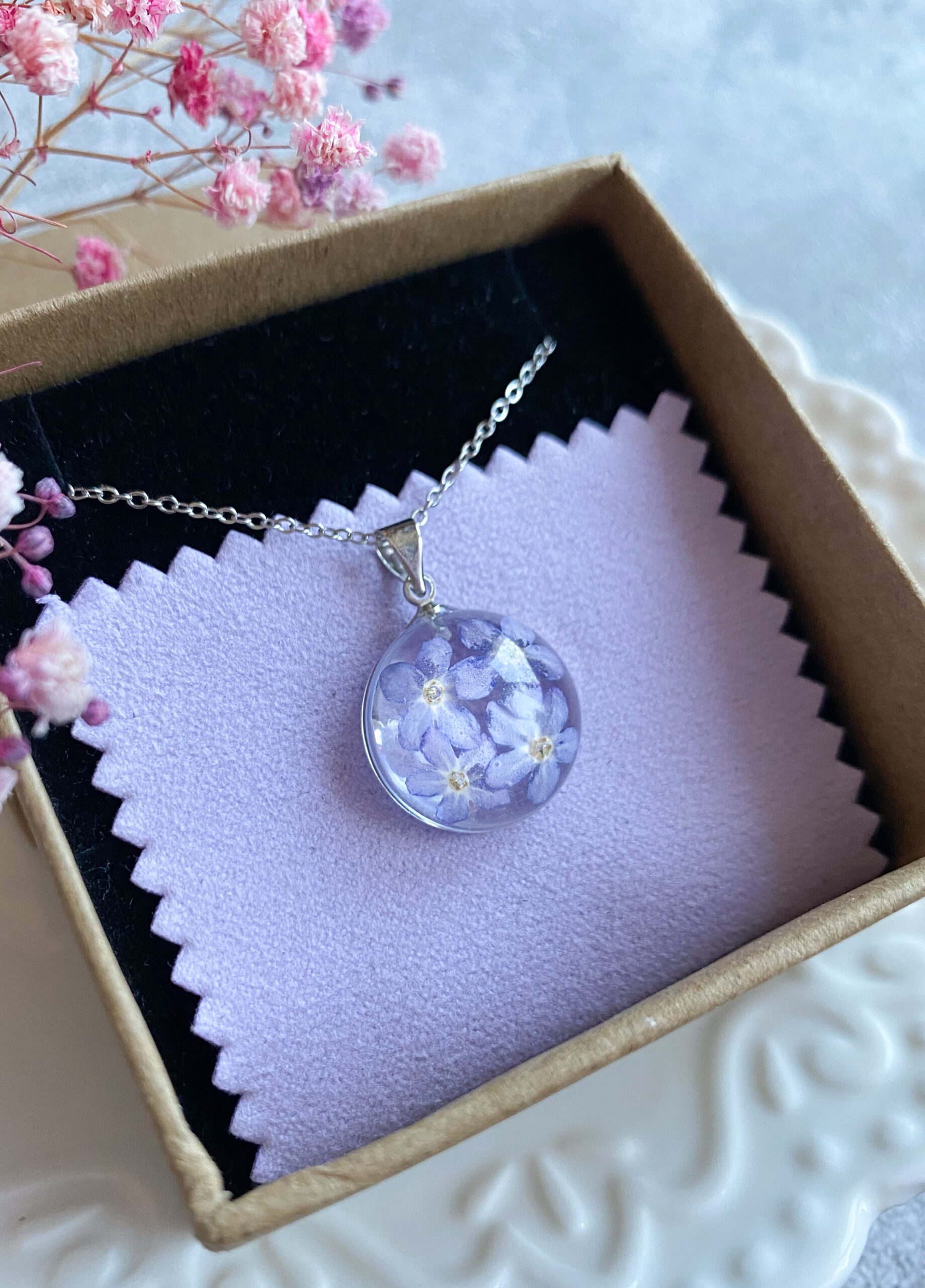 Zawieszka z niezapominajkami - obrazek 3