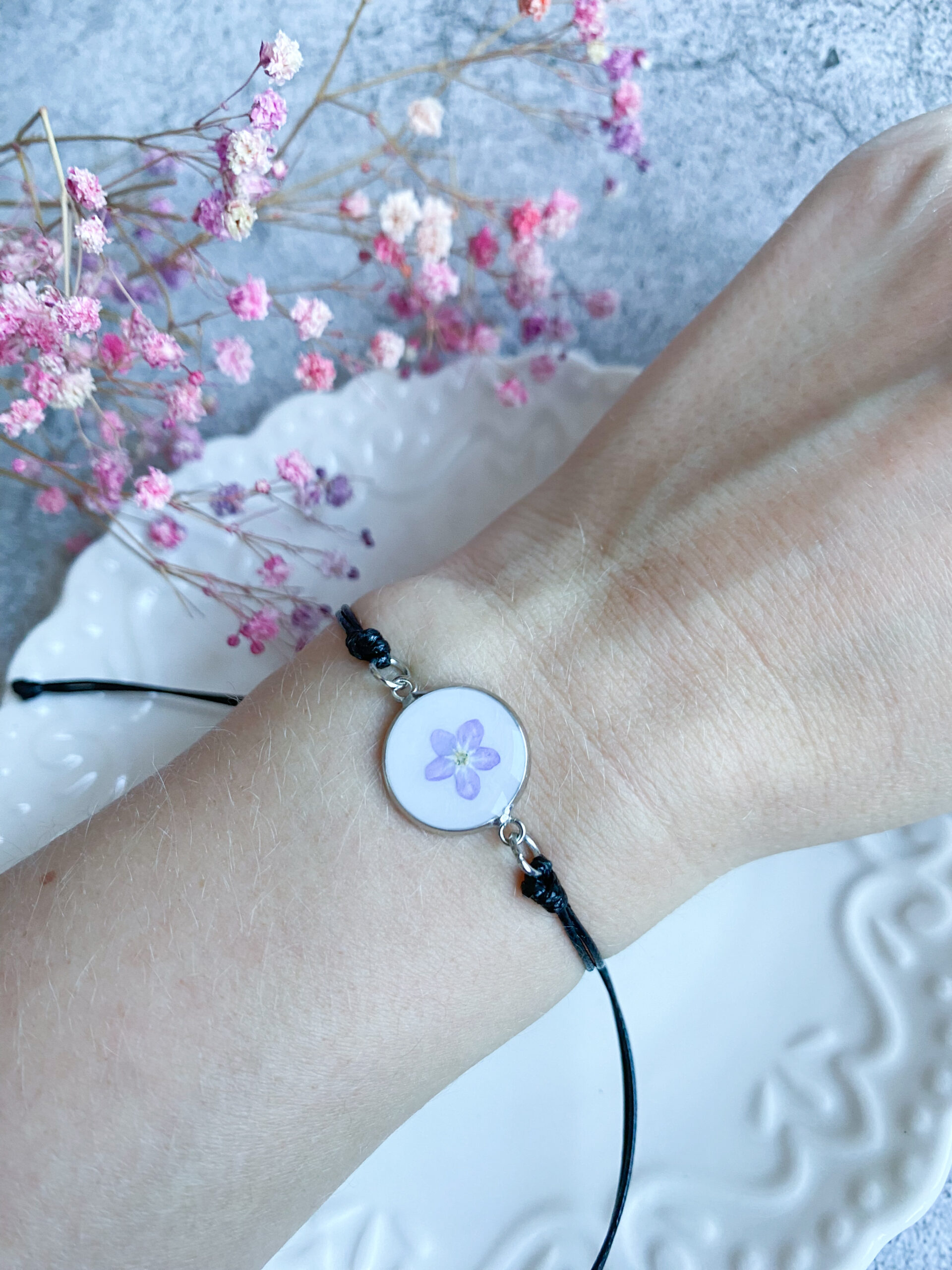Bransoletka z niezapominajką - obrazek 5