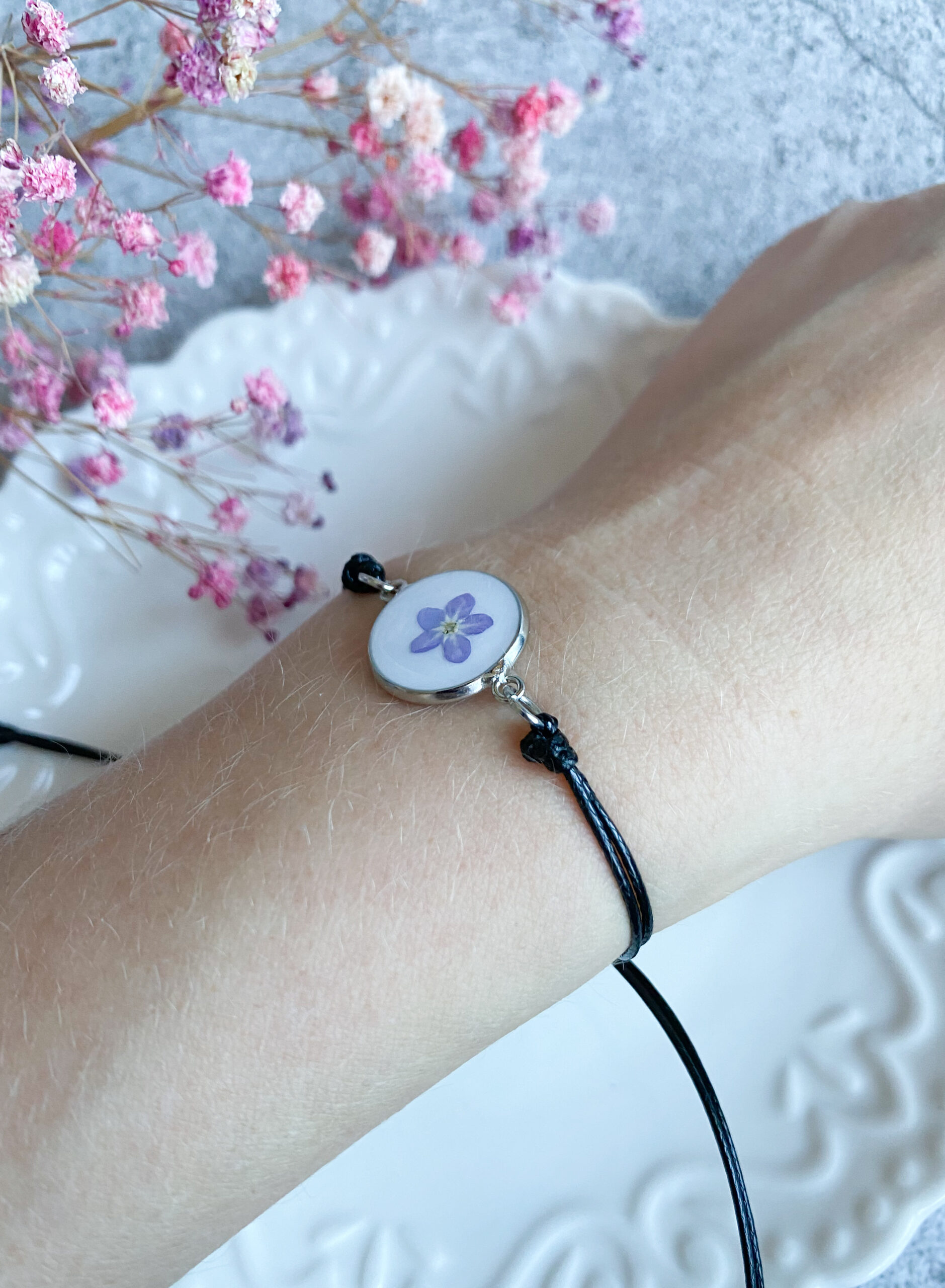 Bransoletka z niezapominajką - obrazek 4