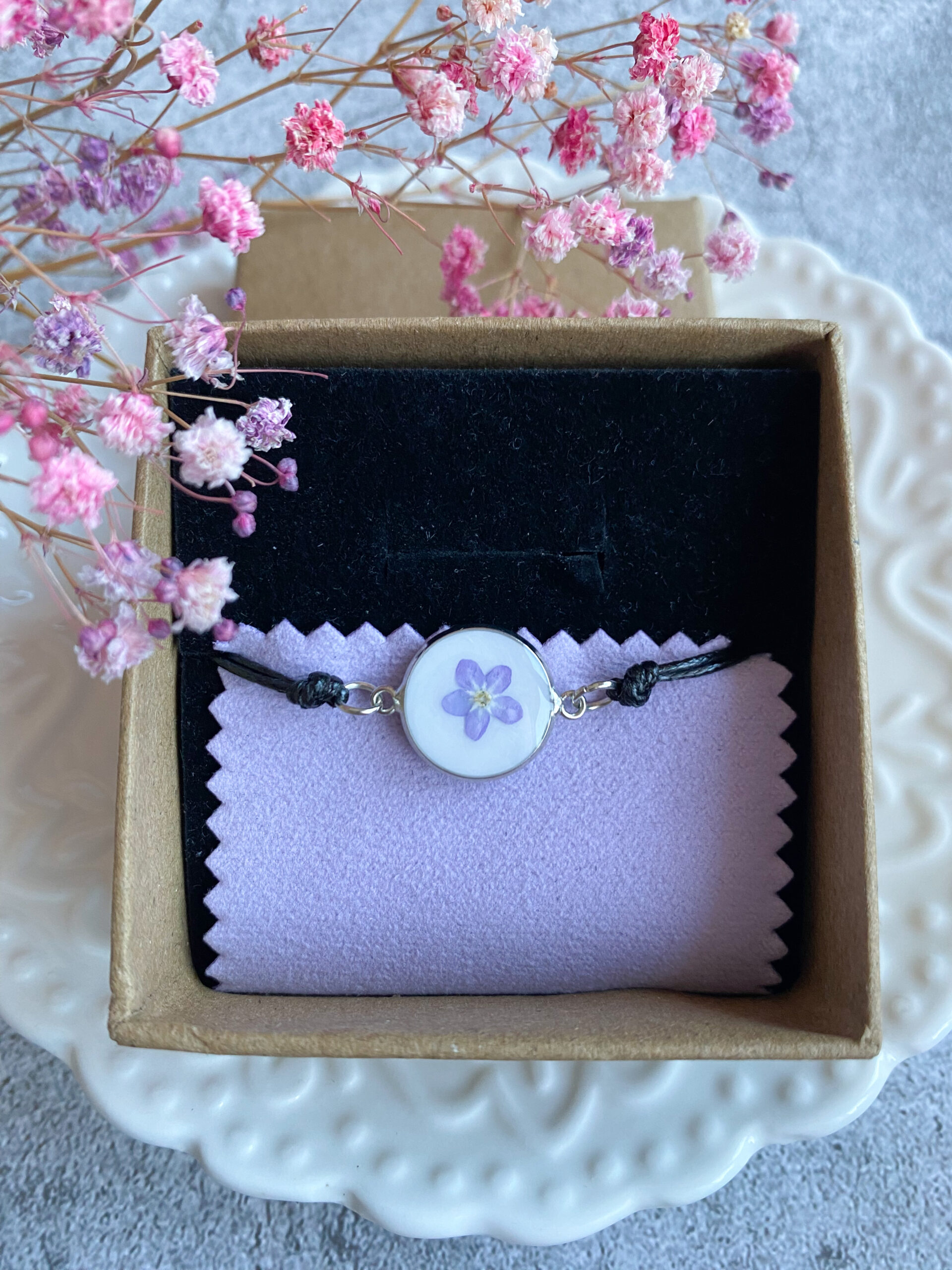 Bransoletka z niezapominajką - obrazek 3